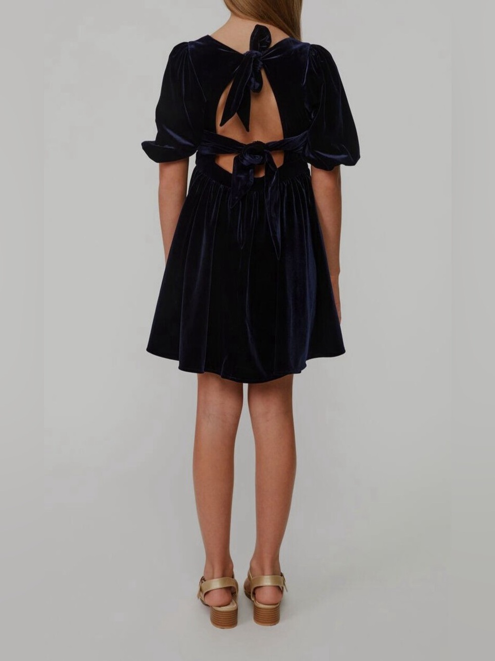 Bardot Junior Black Velvet Tie-Back Formal Dress